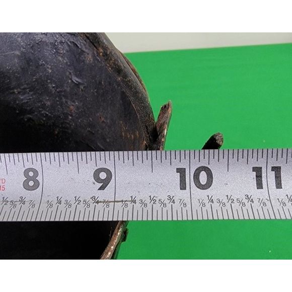 Antique Enamel Green Bucket with CHARM painted on  Rusty pail with Handle - Picture 5 of 5